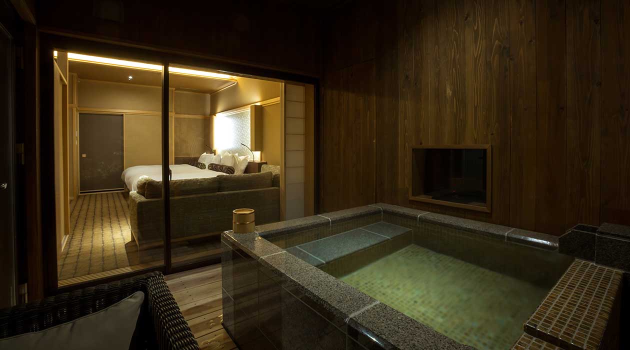 豪华双床房 配备露天浴池